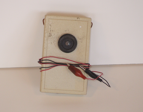 Continuity beeper with test leads coiled up